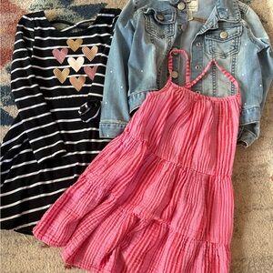 OshKosh B'gosh Pink and Black Striped Dress Set